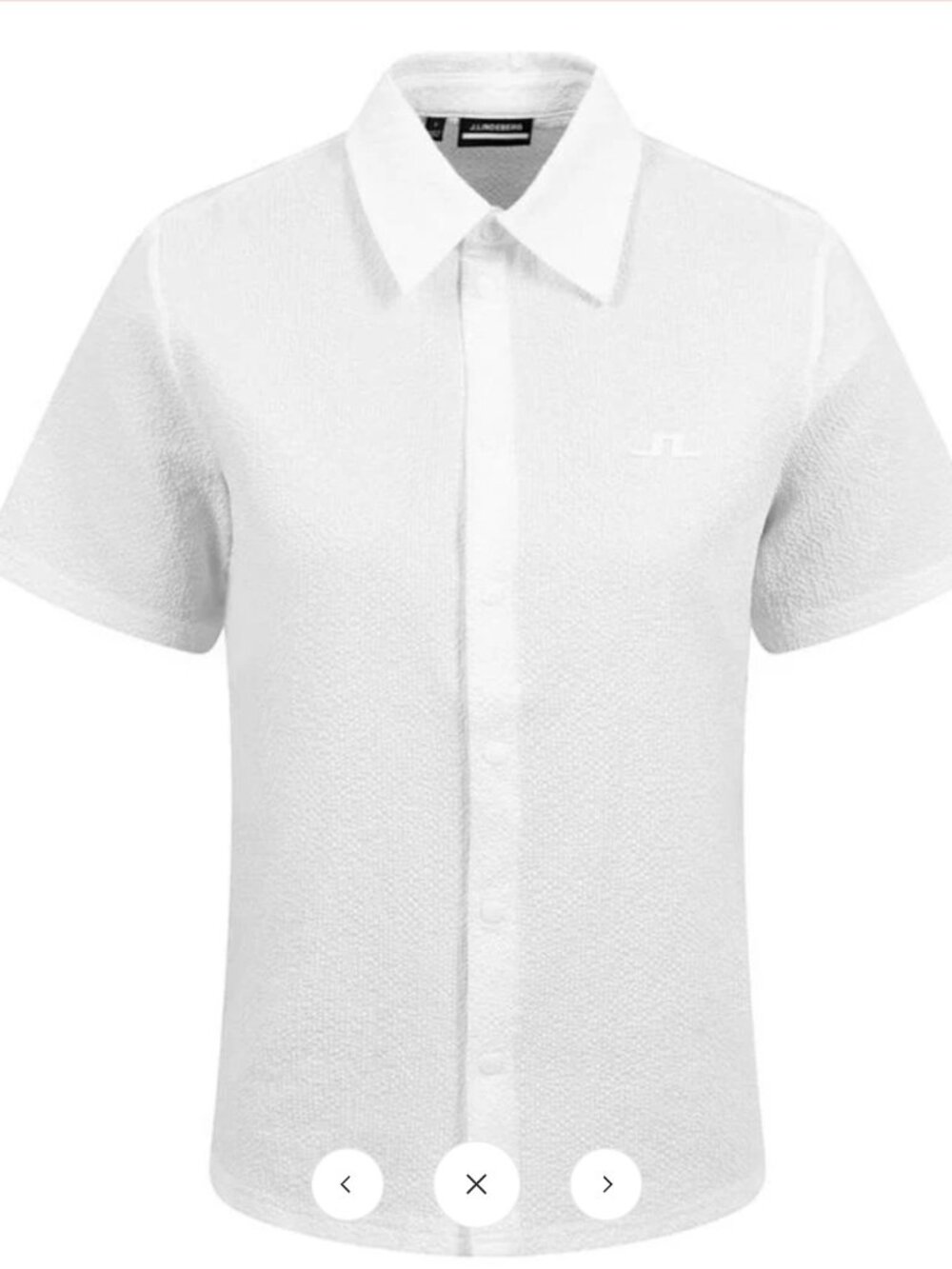 J.Lindeberg Elin Shirt & Dana Shorts Set | White Seersucker | Large | EUC